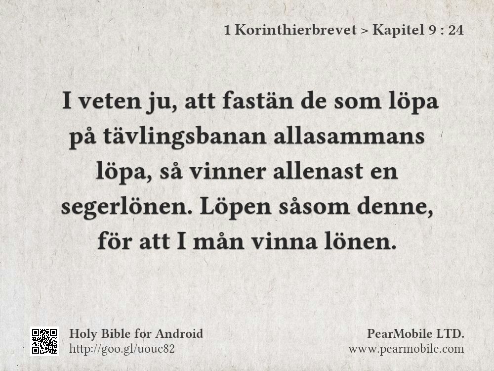 1 Korinthierbrevet, Kapitel 9:24